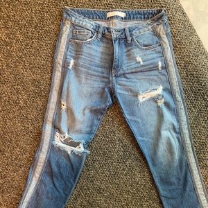 Distressed ripped jeans